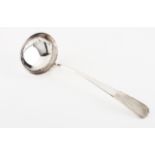 A soup ladle Portuguese silver of the 19th century Handle with fluted decoration Porto assay mark (