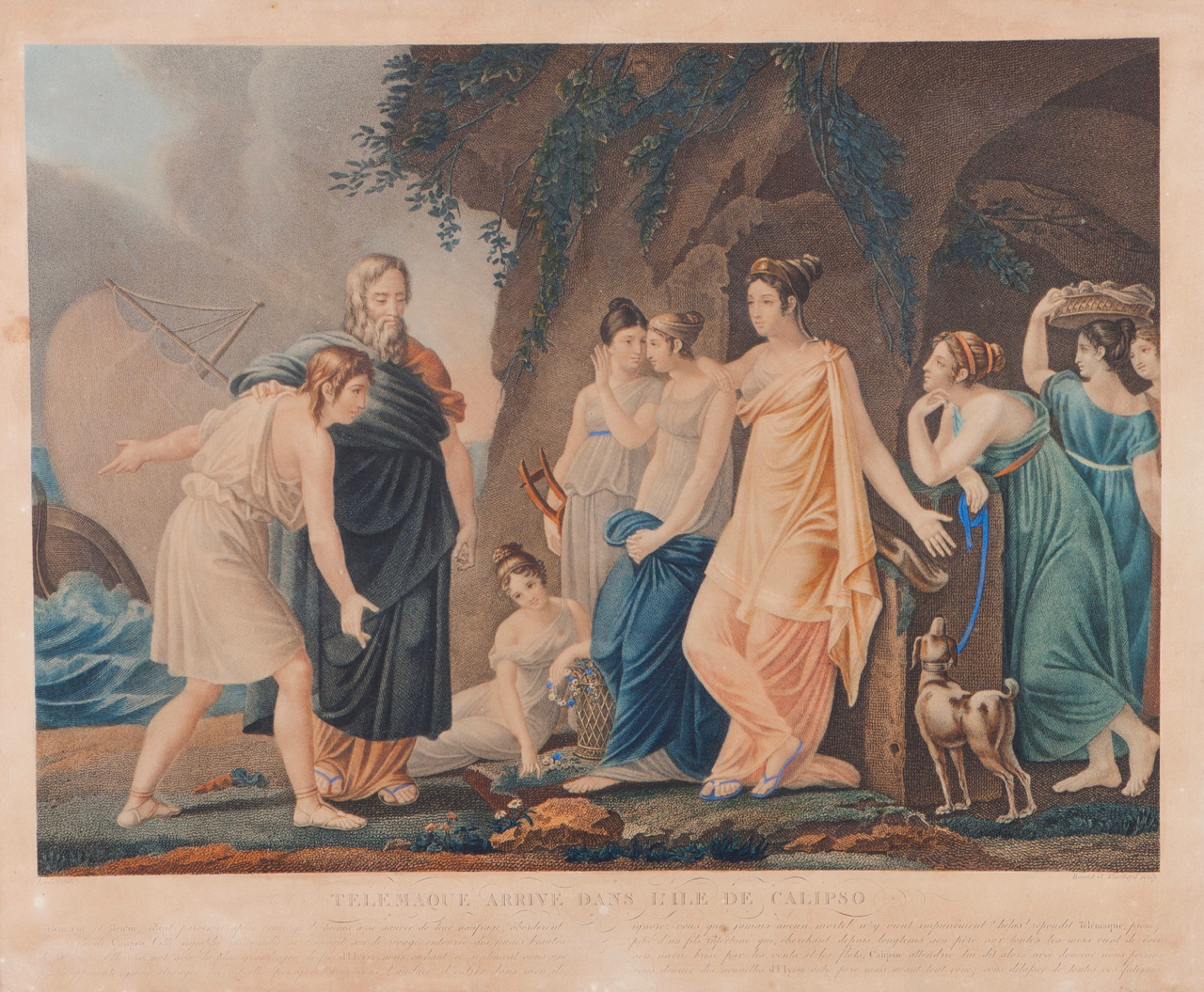 Benoist et Choubard, after Lordom (France 1780-1838) A set of six colored etchings depicting - Image 2 of 6