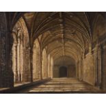 Portuguese School, 20th century Church interior (Cloister) Oil on canvas 55x72 cm