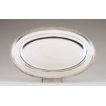 An oval dish Portuguese silver Plain, tab decorated in relief with palmettes Unmarked, stamped 1st