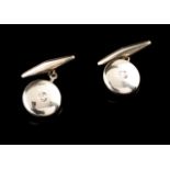 A pair of cufflinks Set in white gold with two old brilliant cut diamonds (ca. 0,16ct) Portuguese