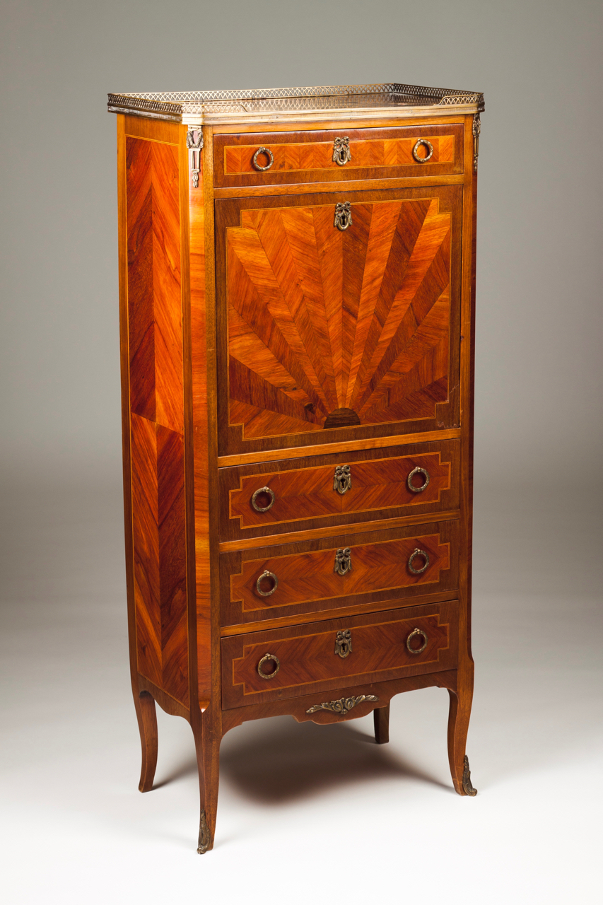 A Louis XVI style secretaire à Abattant Satinwood and other woods veneered With four drawers and