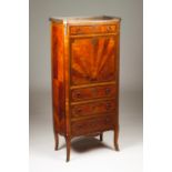 A Louis XVI style secretaire à Abattant Satinwood and other woods veneered With four drawers and