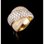 A diamond ring Set in two-toned gold with approx. 180 brilliant cut diamonds (ca. 2,50ct) Portuguese