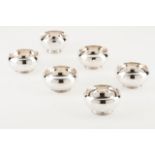 Six table bowls, SARMENTO Portuguese silver Plain decoration, foot decorated in relief with