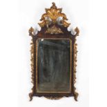 A D. José mirror Rosewood veneered rosewood Carved and gilt decoration with floral and shell motifs