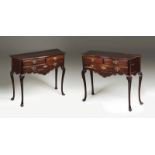 A pair of D. José style commodes Rosewood With two short and one long drawers Brass mounts