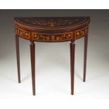 A D. Maria card table Rosewood veneered Thornbush marquetry decoration with floral motifs Portugal,