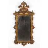 A D. José style mirror Wood Richly carved and gilt decoration with floral and shell motifs (
