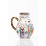 A milk jug Chinese export porcelain Polychrome and gilt decoration with Chinese figures Qianlong