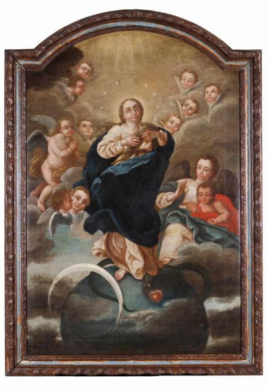 Portuguese school of the 18th century Our Lady of the Assumption Oil on canvas 120x79,5 cm 15.00 %