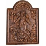 Our Lady of the Assumption, 17th century Carved wood plaque Portugal, 17th century (small losses