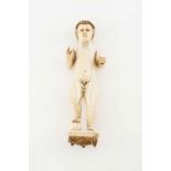 Child Jesus Saviour of the World Ivory Cingalo-Portuguese sculpture Gilt hair and traces of