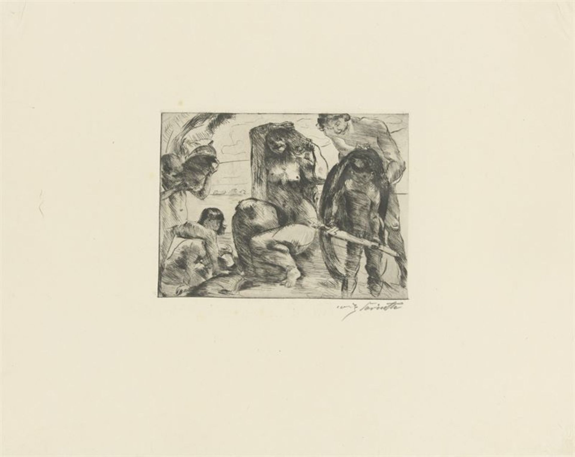 Lovis Corinth (Tapiau/Ostpreußen 1858 – 1925 Zandvoort) „Der Spiegel der Venus“. 1919 Kaltnadel