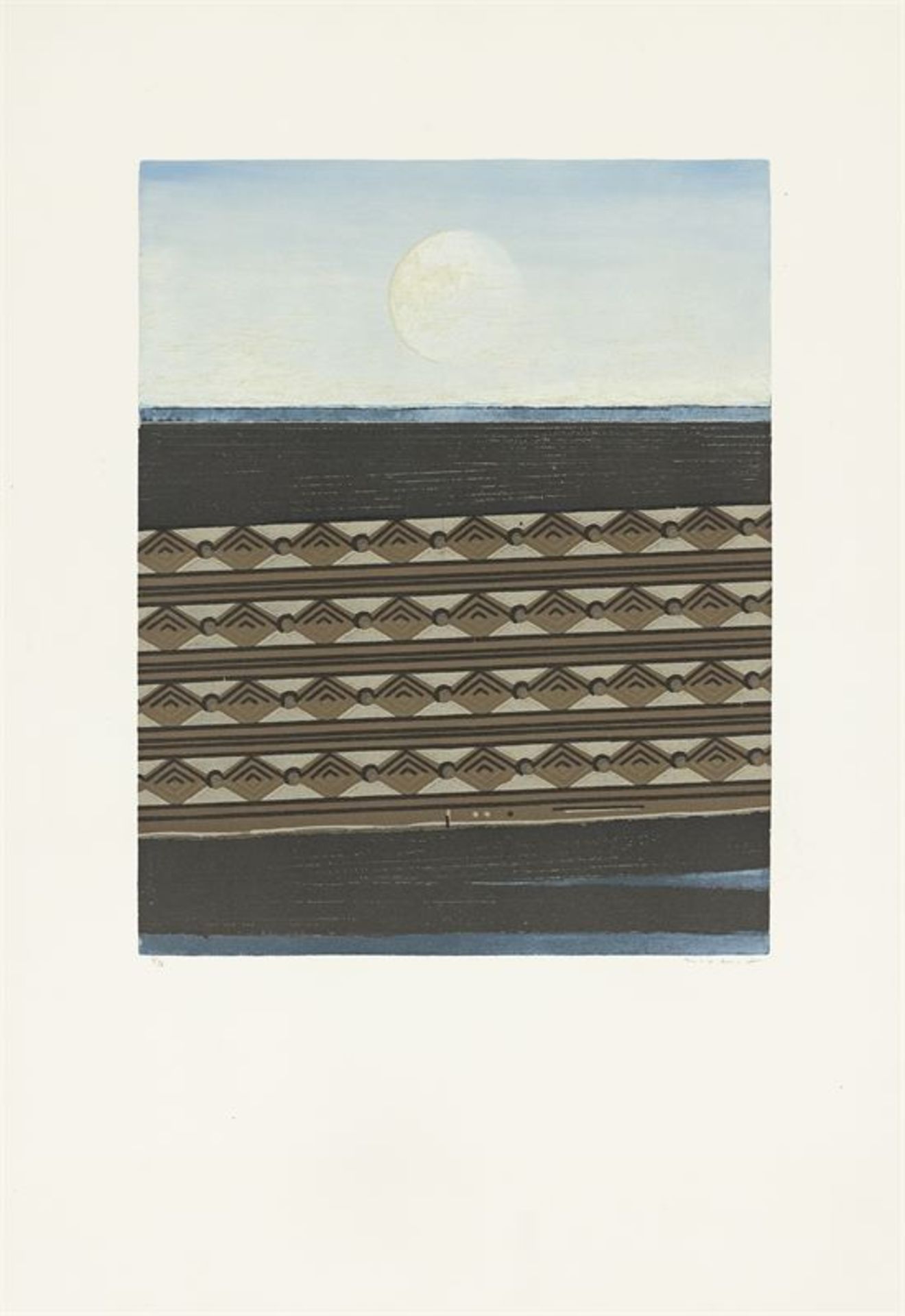 Max Ernst (Brühl 1891 – 1976 Paris) "Enseigne pour une école de harengs". 1970 Farboffsetlithografie