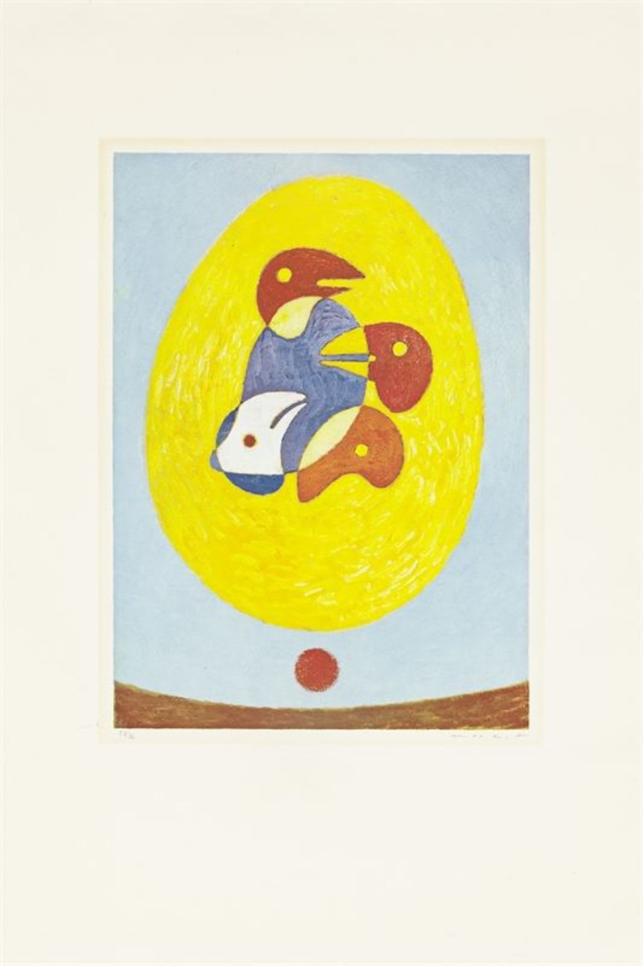 Max Ernst (Brühl 1891 – 1976 Paris) „À l’intérieur de la Vue“. 1971 Farblithografie auf Rives-Velin.