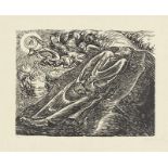 Ernst Barlach (Wedel 1870 – 1938 Rostock) „Mors Imperator“. 1919 Holzschnitt auf Zanders-Bütten.