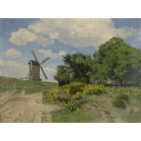 Wilhelm Bartsch (Kiel 1871 – 1953 Hannover) „Die Mühle“. Öl auf Leinwand. 54 × 72 cm ( 21 ¼ × 28 ⅜
