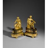 Wohl Pierre-Philippe Thomire (1751 – Paris – 1843) Paar Bronzefiguren – Frau und Jüngling auf