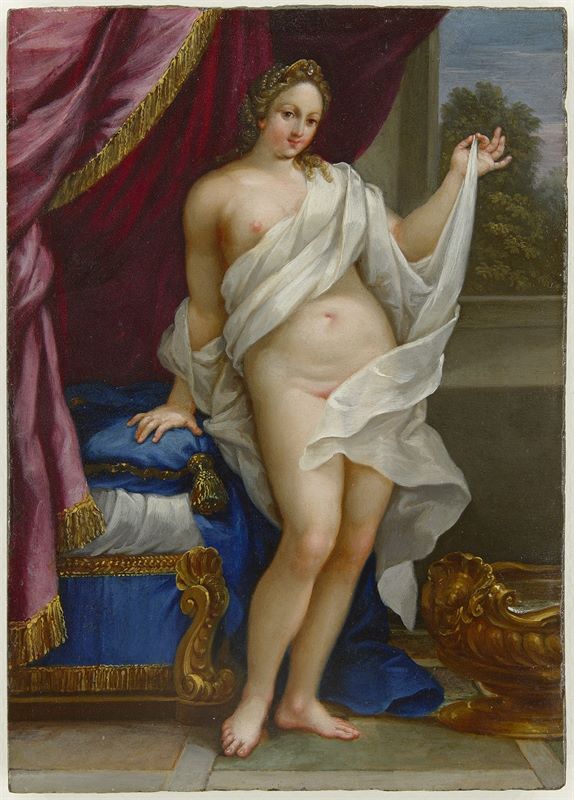 Hans Rottenhammer d.Ä. (München 1564 – 1625 Augsburg) Venus vor dem Bade. 1610/20 Öl auf Schiefer.