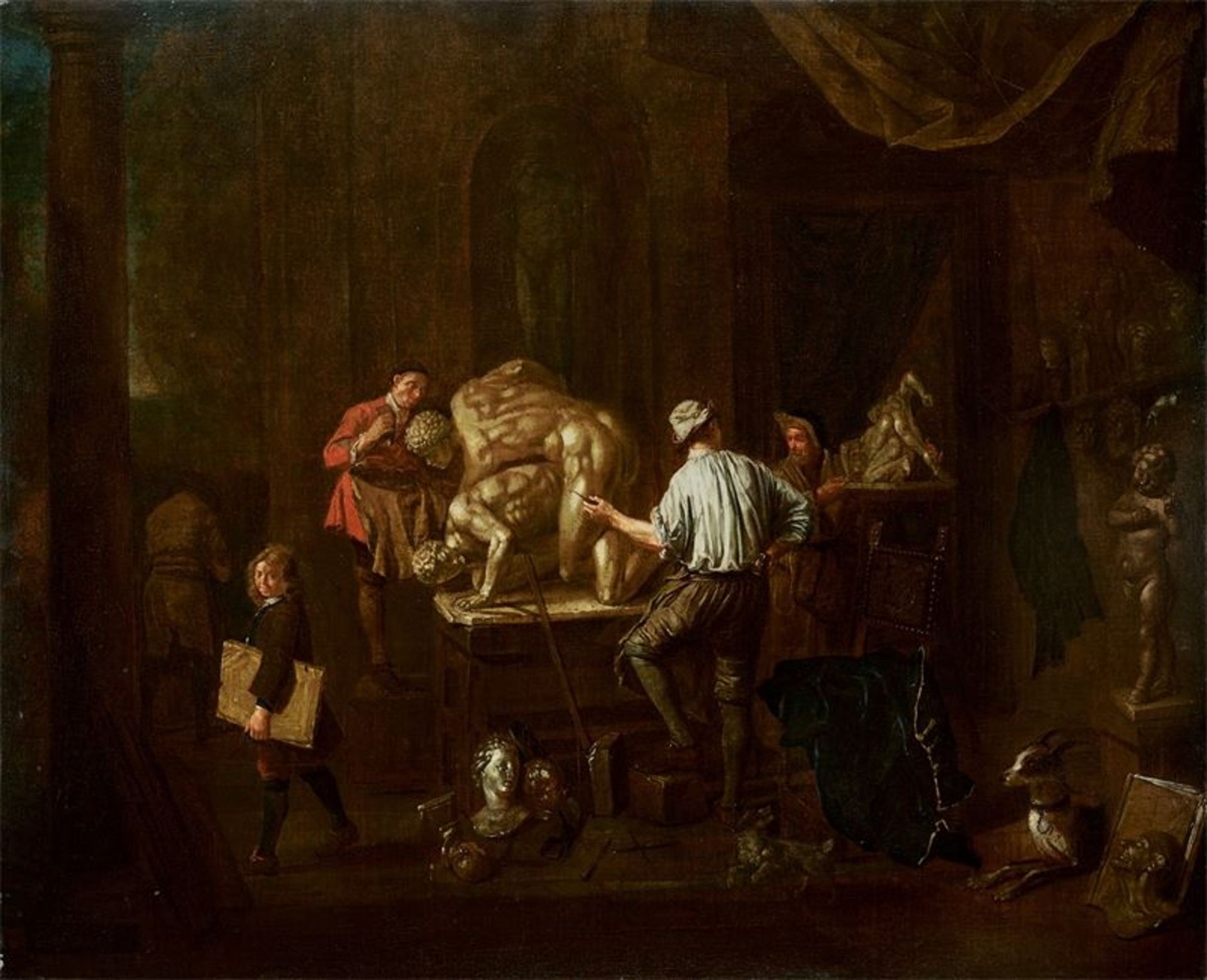 Balthasar van den Bossche (1681 – Antwerpen – 1715) Im Atelier des Bildhauers. Nach 1710 Öl auf