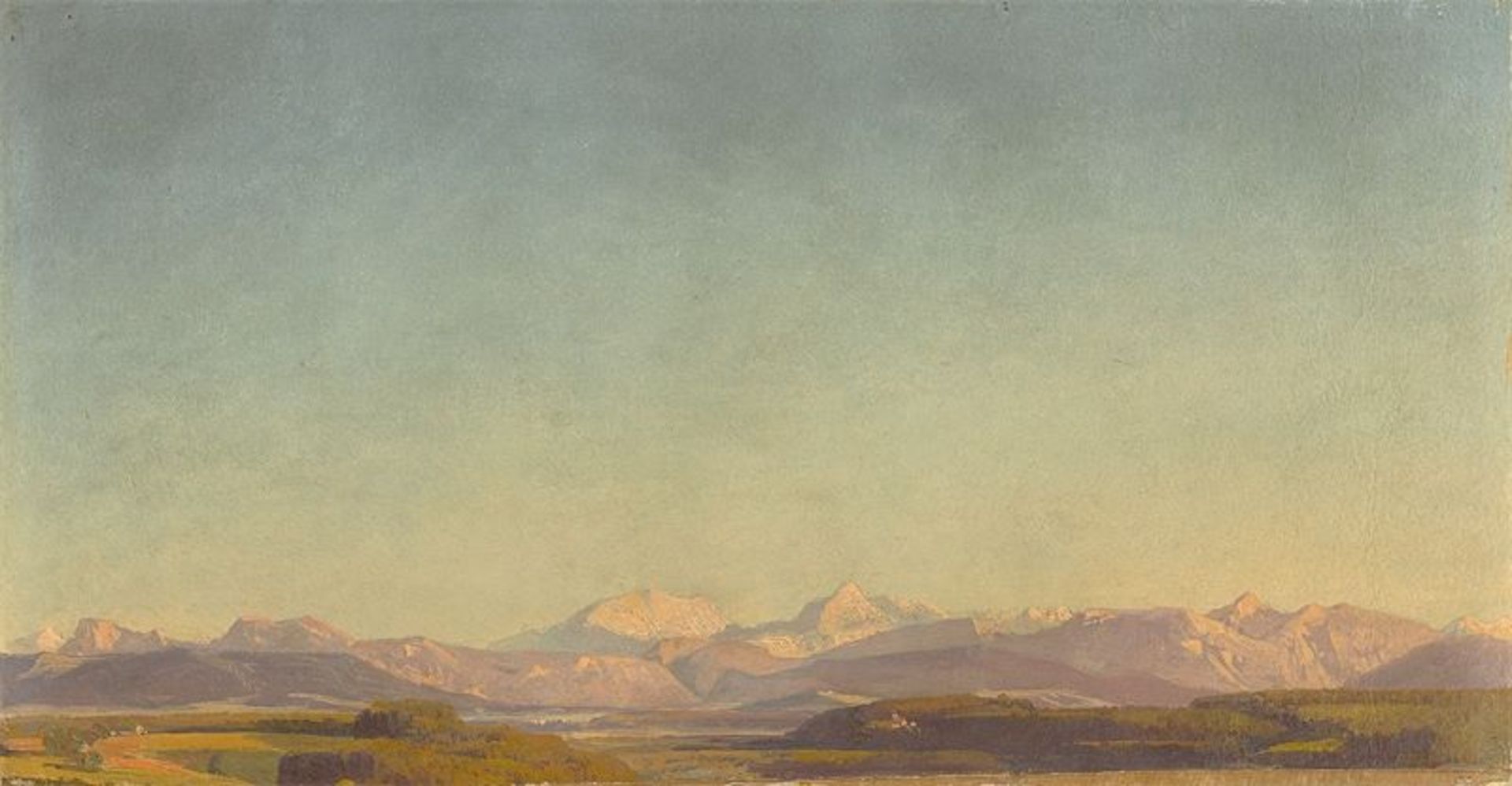 Deutsch, um 1850 () Blick auf die Berggipfel Hirschberg, Guffert und Juifen von der Gegend bei