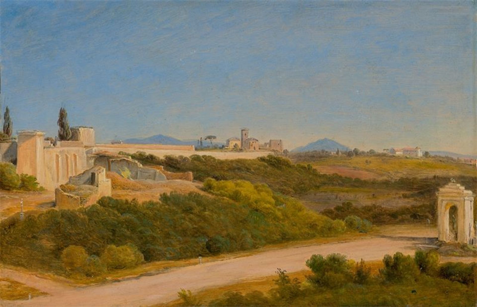 Carl Christian Constantin Hansen (Rom 1804 – 1880 Kopenhagen) Blick über die römische Campagna. 1840