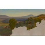 Albert Venus (1842 – Dresden – 1871) „Blick von der Casa Baldi auf den Monte Artemisio“. Öl über