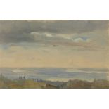 Johan Christian Clausen Dahl (Bergen 1788 – 1857 Dresden) Wolkenstudie mit Flusslandschaft („Cloud