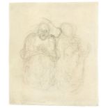 Honoré Daumier (Marseille 1808 – 1879 Valmondois) „Scapin et Géronte“. Um 1860–1865 Crayon Conté auf