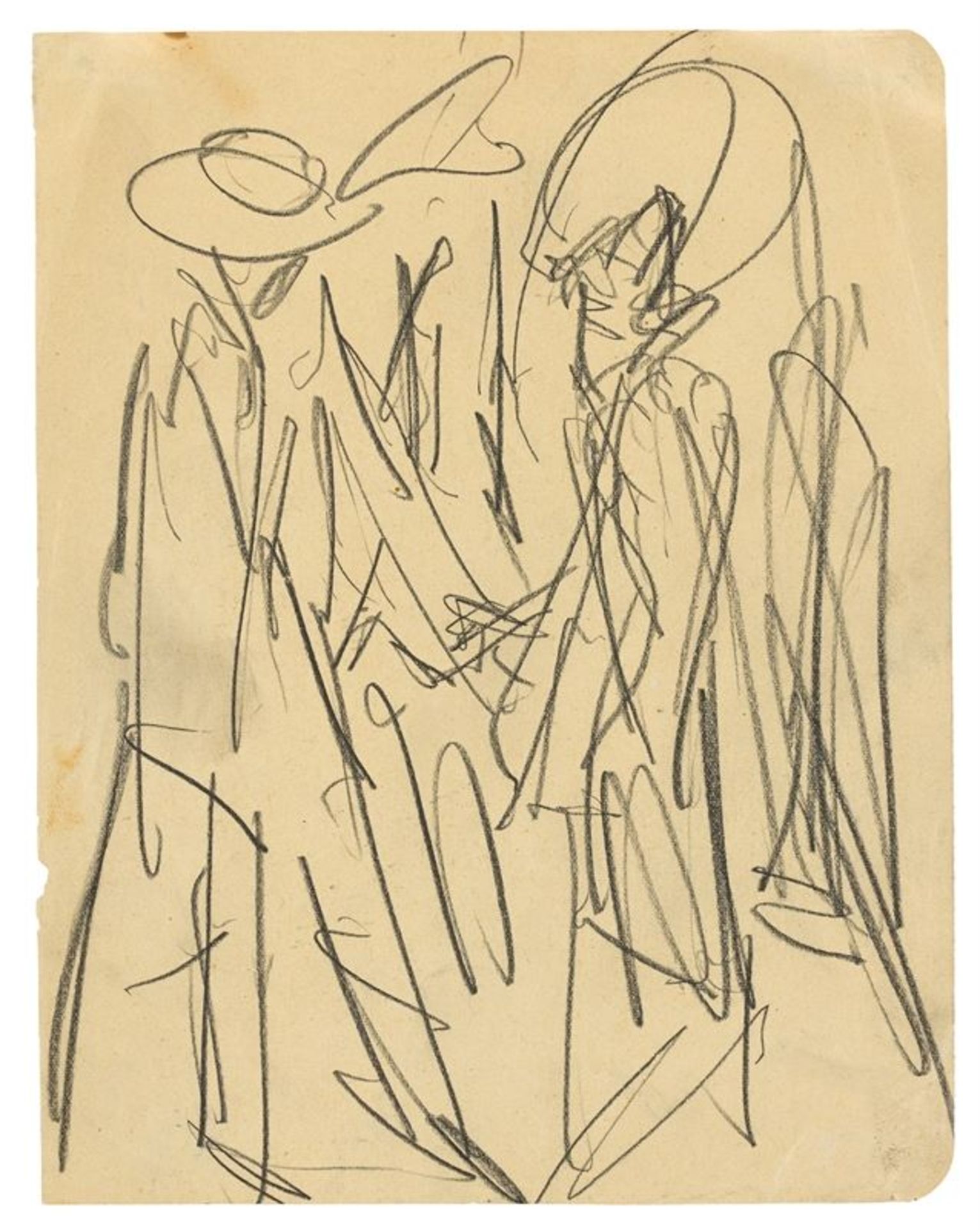 Ernst Ludwig Kirchner (Aschaffenburg 1880 – 1938 Davos) Sich anbietende Kokotten. 1914 Bleistift auf