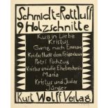 Karl Schmidt-Rottluff (Rottluff 1884 – 1976 Berlin) „9 Holzschnitte“. 1918 Halbpergamentmappe mit 10