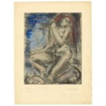 Wilhelm Lehmbruck (Duisburg 1881 – 1919 Berlin) „Medea“. 1914 Kaltnadel auf Papier, vom Künstler