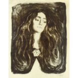 Edvard Munch (Løiten 1863 – 1944 Ekely bei Oslo) „Die Brosche. Eva Mudocci“. 1903 Lithografie auf