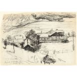 Lovis Corinth (Tapiau/Ostpreußen 1858 – 1925 Zandvoort) Am Walchensee. 1923 Kreide auf JW Zanders-