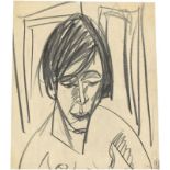 Ernst Ludwig Kirchner (Aschaffenburg 1880 – 1938 Davos) Frauenportrait (Erna Schilling). Um 1914/