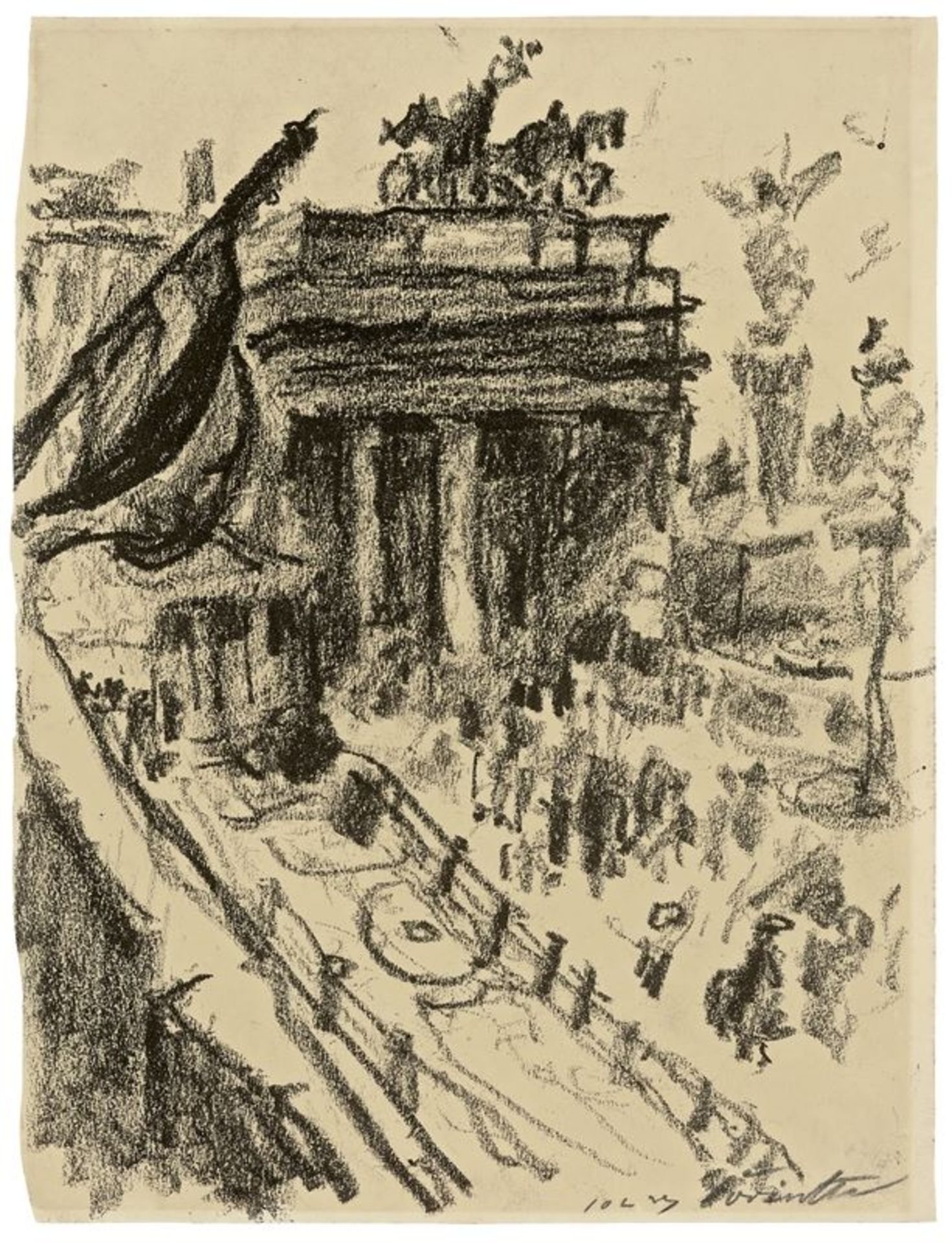 Lovis Corinth (Tapiau/Ostpreußen 1858 – 1925 Zandvoort) Brandenburger Tor. Um 1920 Lithografische