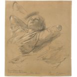 Eduard Gaertner (Berlin 1801 – 1877 Zechlin) Studien zum Brustbild eines liegenden Jungen (Paul