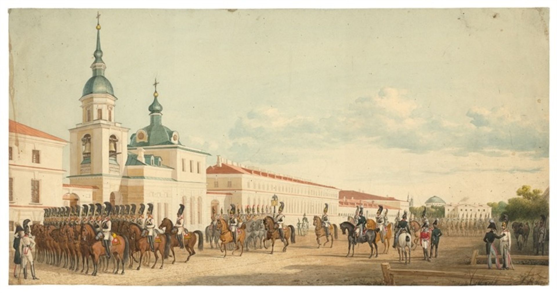 Deutsch um 1830/40 () Parade des Erste Garde-Kürassier-Regiments am Taurischen Palais in St.