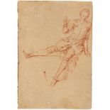 Antoine Watteau (Valenciennes 1684 – 1721 Nogent-sur-Marne) „Étude de jeune homme assis, la jambe