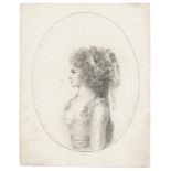 Anton Graff (Winterthur 1736 – 1813 Dresden) Brustbild einer Dame im Profil nach links. Um 1784
