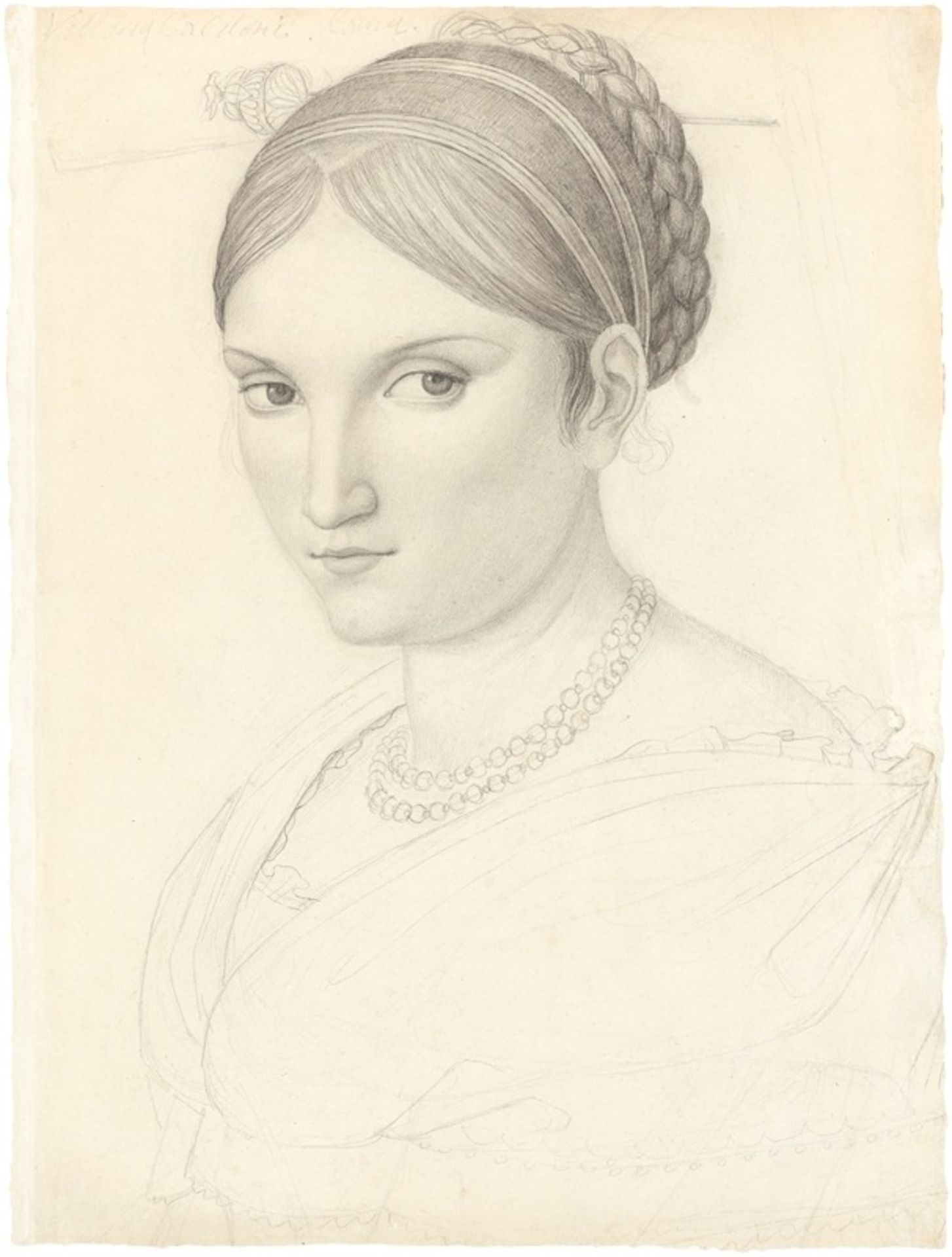 Peter Rittig (Koblenz 1789 – 1840 Rom) Bildnis Vittoria Caldoni. 1820 Bleistift auf Velin, an den