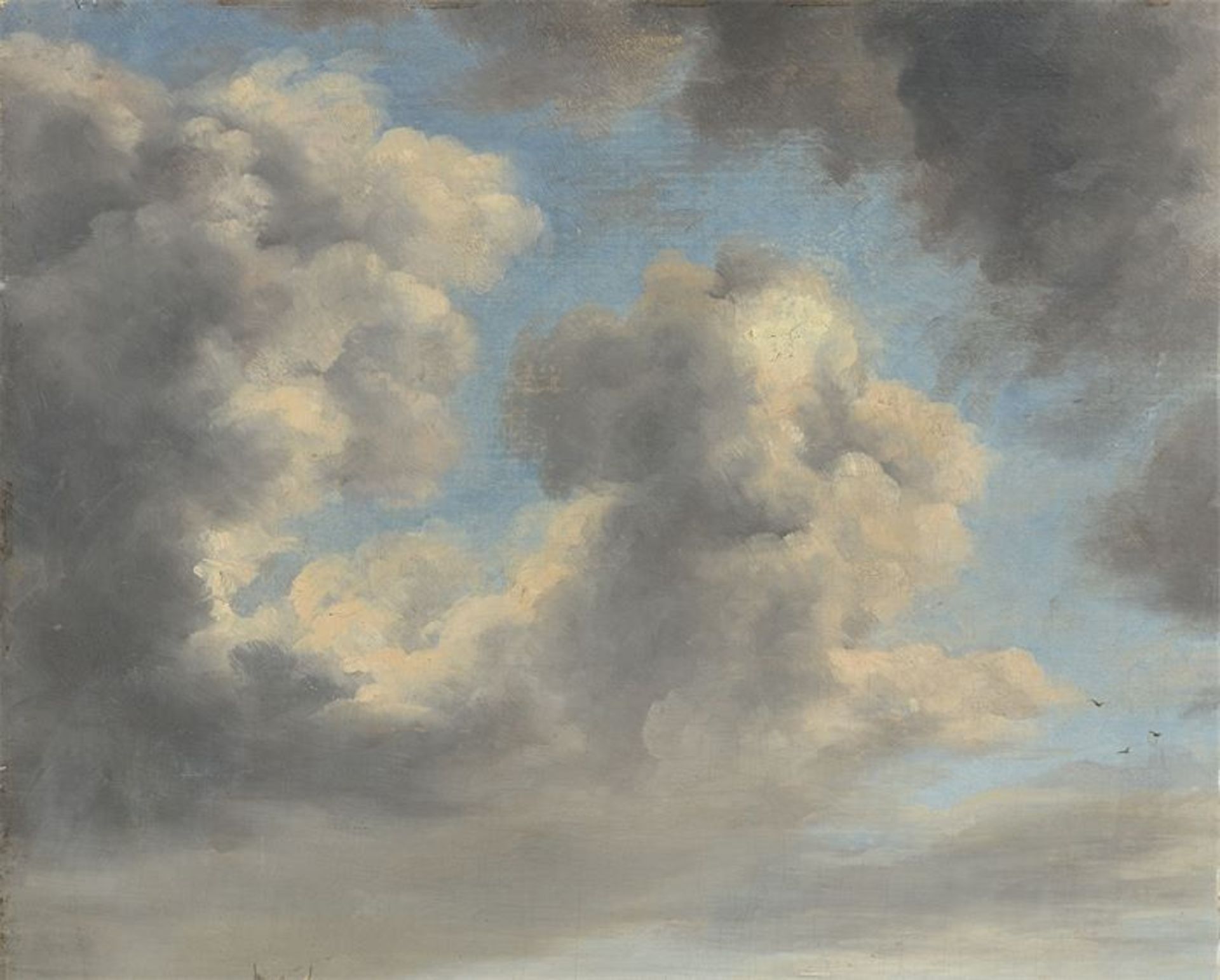 Französisch, um 1820/30 () Wolkenstudie. Öl auf Leinwand, auf Pappe und dann auf Karton