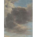 Französisch, um 1820/30 () Wolkenstudie. Öl auf Leinwand auf Karton. 25,2 × 20 cm ( 9 ⅞ × 7 ⅞