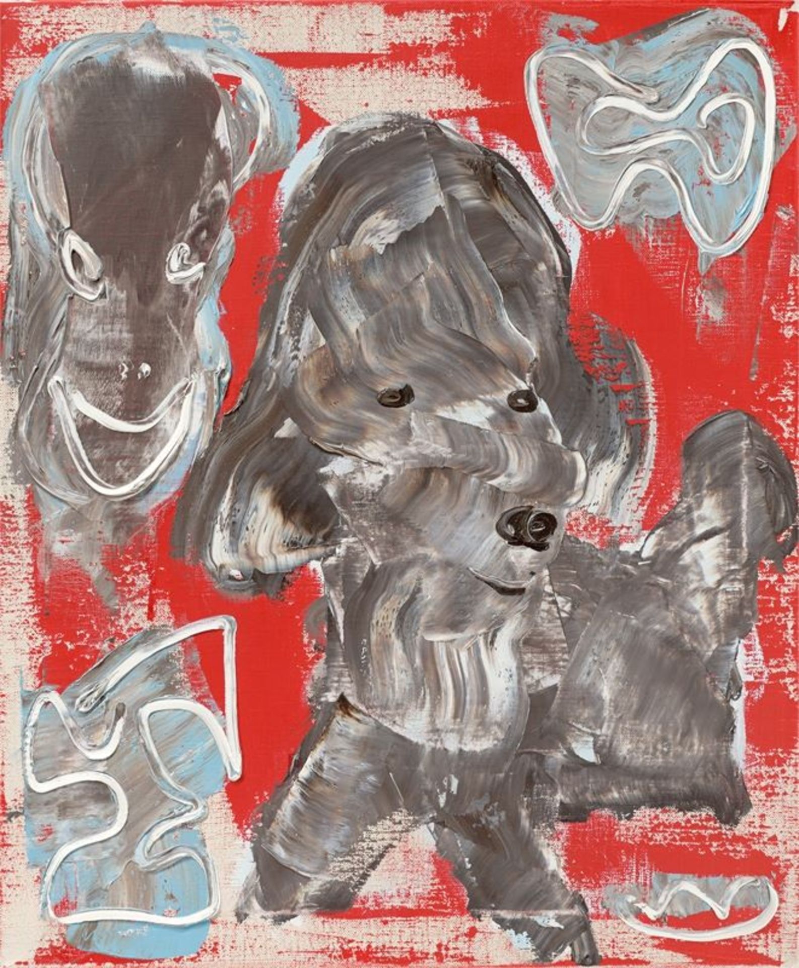 Detlef aus dem Kahmen (Berlin 1943)„Kleiner Hund“. 2008Eitempera und Öl auf Leinwand. 55 × 45,7 cm (