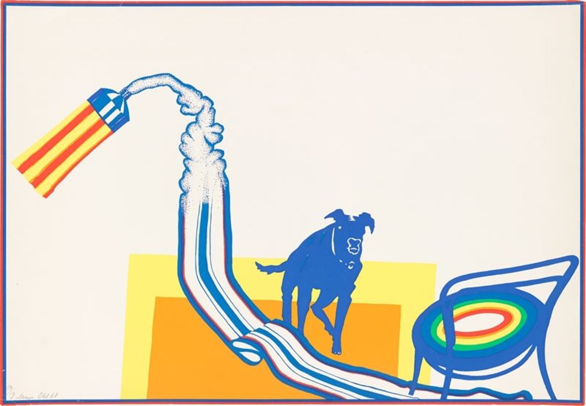 Uwe Lausen (Stuttgart 1941 – 1970 Beilstein)Ohne Titel. 1968Farbserigrafie auf festem Papier. 56,3 ×