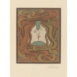 Peter Behrens (Hamburg 1868 – 1940 Berlin)„Der Kuss“. 1898Farbholzschnitt auf Japanbütten. 27,3 ×