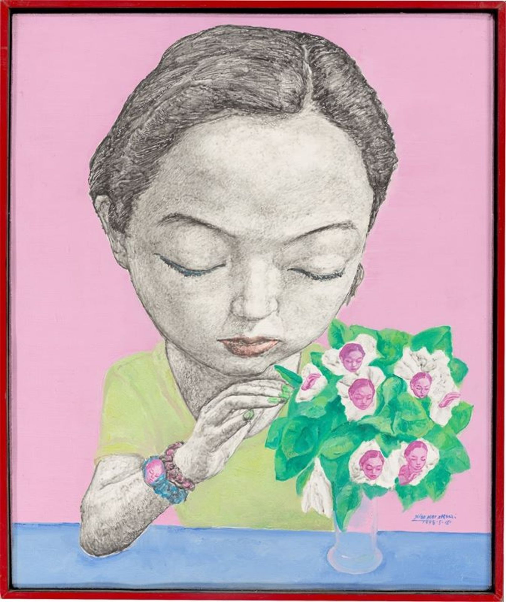 Xin Haizhou (Chengdu 1966 – lebt in Beijing)Cartoon Girl No. 2. 1998Öl auf Leinwand. 59,8 × 50
