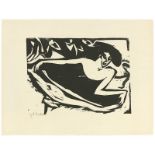 Ernst Ludwig Kirchner (Aschaffenburg 1880 – 1938 Davos)„Tänzerin mit gehobenem Rock“.