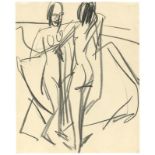 Ernst Ludwig Kirchner (Aschaffenburg 1880 – 1938 Davos)Zwei weibliche Akte am Strand von Fehmarn.